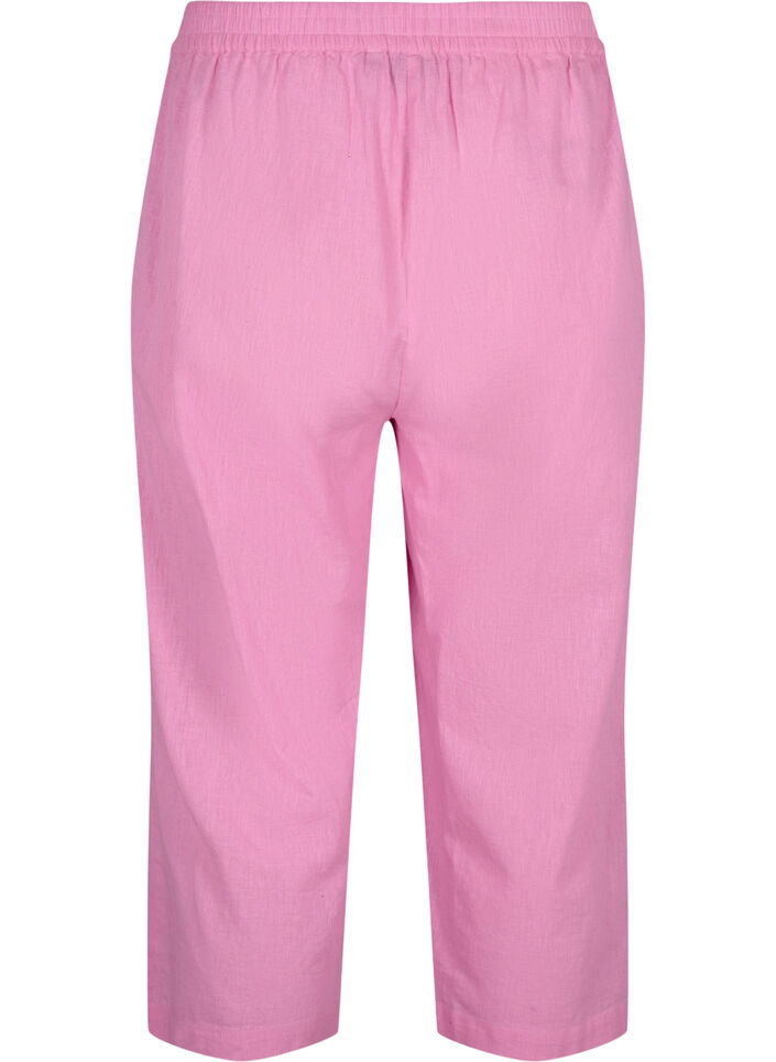 7/8 cotton blend pants with linen, Rosebloom, Packshot image number 1