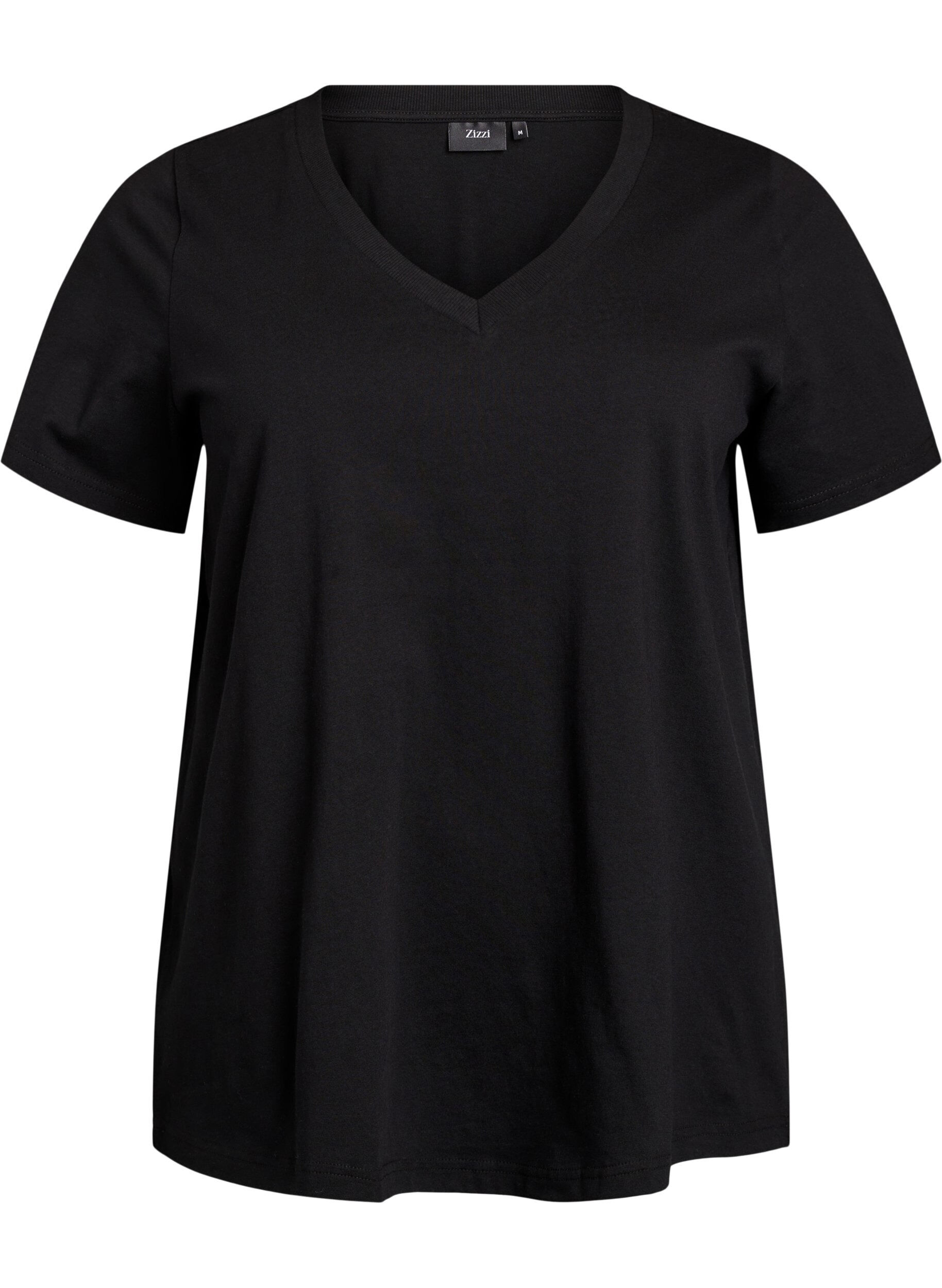 Basic cotton T-shirt with a V-neck
