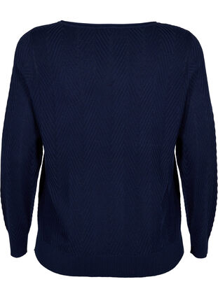 Textured knit top, Navy Blazer, Packshot image number 1