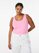 Solid color basic top in cotton, Pink, Model image number 0