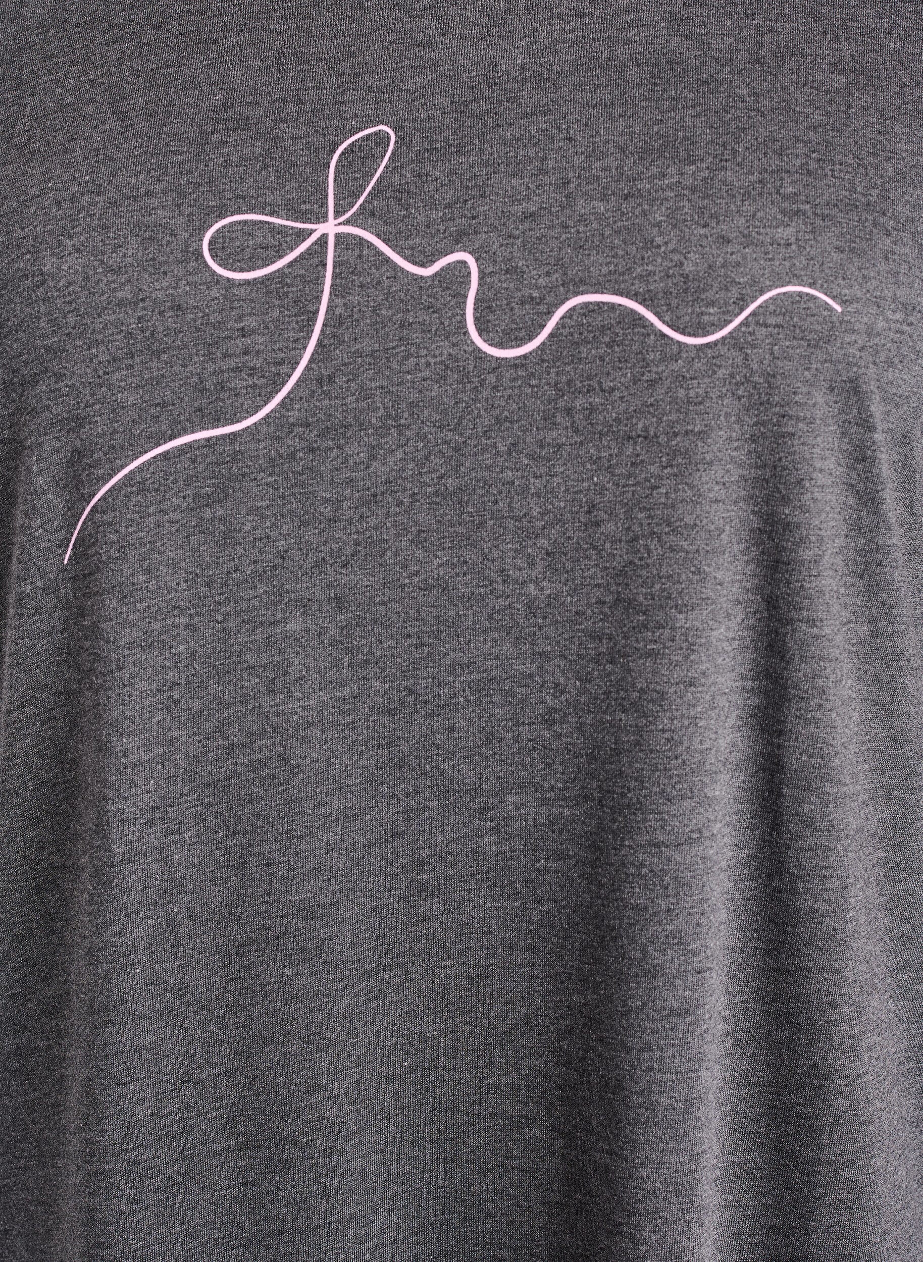 ZizzifashionShort sleeve nightgown with text print, Black, Packshot image number 2