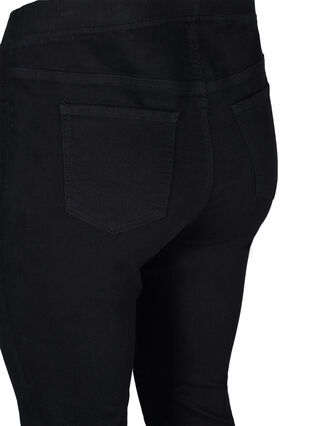 Cotton blend jeggings with back pockets, Black, Packshot image number 3