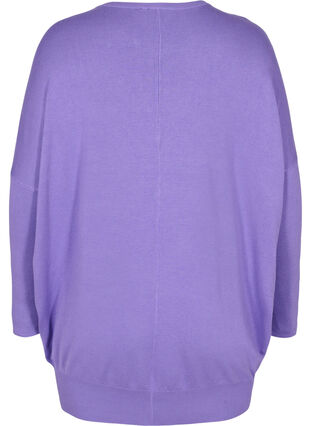 Knitted jumper with round neckline, Paisley Purple, Packshot image number 1