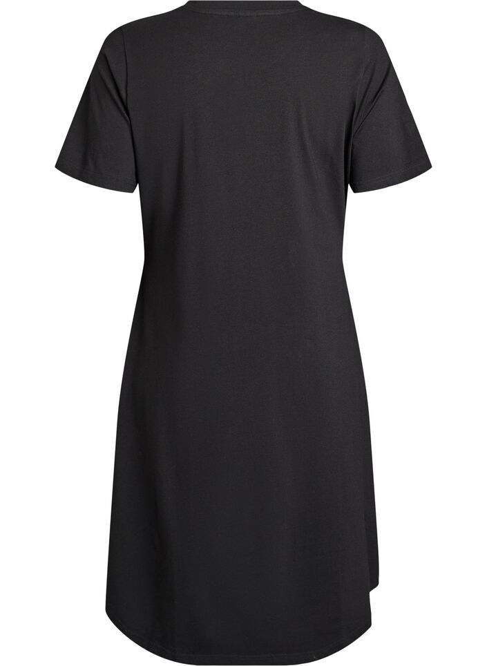 Cotton dress with twist detail, Black, Packshot image number 1