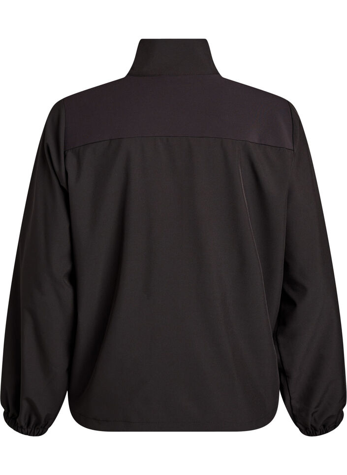 Sporty lightweight jacket with a high neck and pockets, Black, Packshot image number 1