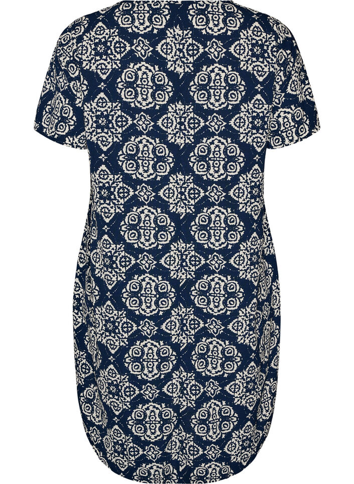 Dress with print and short sleeves, Blue, Packshot image number 1