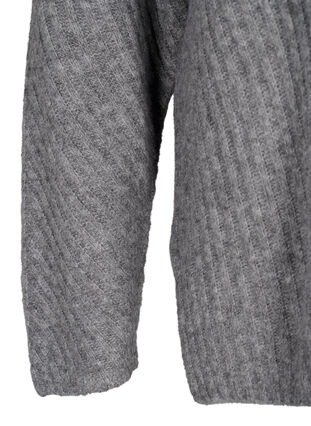 Knit sweater with slit, Light Grey Melange, Packshot image number 3