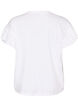 Organic cotton T-shirt with ruffle sleeves, White, Packshot image number 1