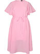Ankle-length dress with flutter sleeves and tie-waist, Pink, Packshot image number 0
