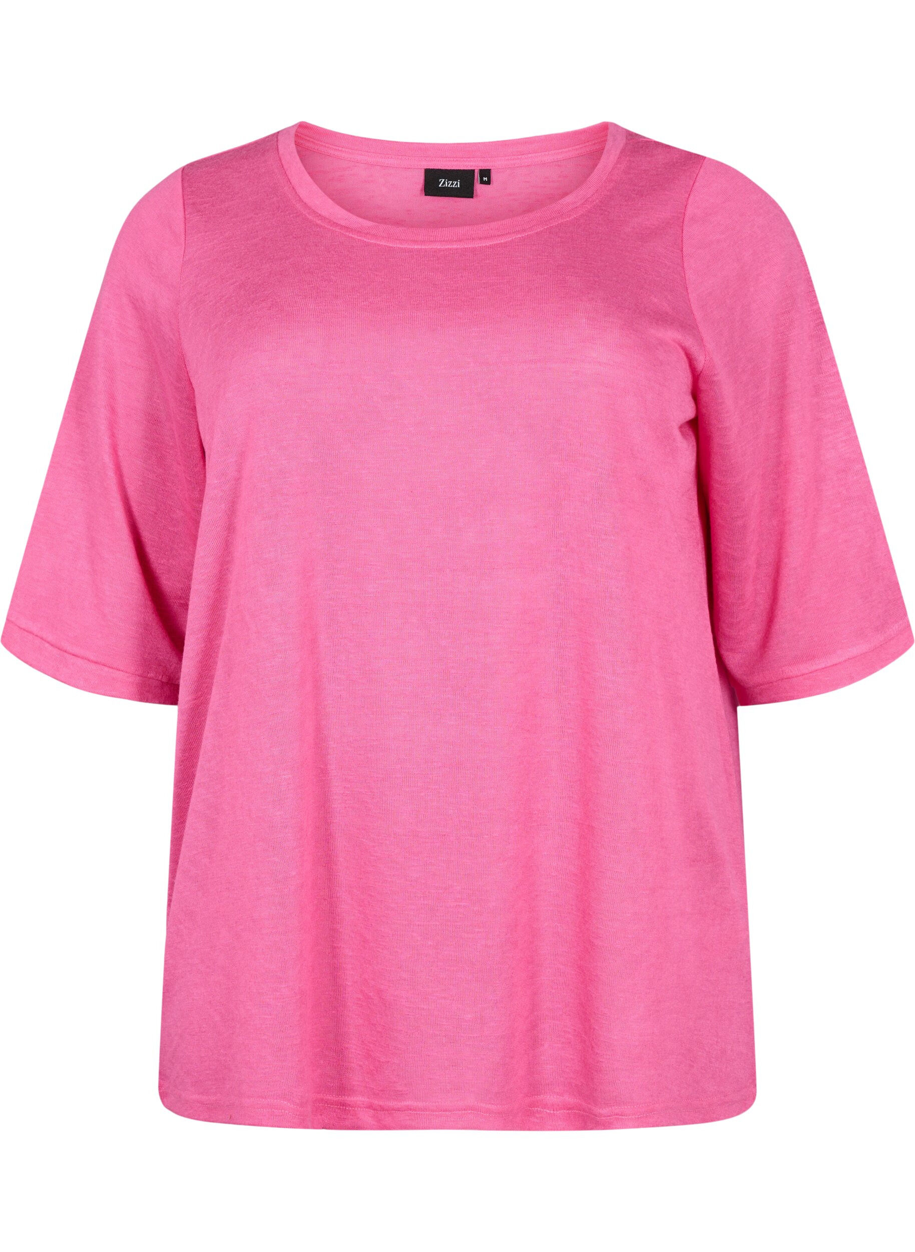 Zizzifashion Blouse with 3/4 sleeves, Shocking Pink, Packshot image number 0