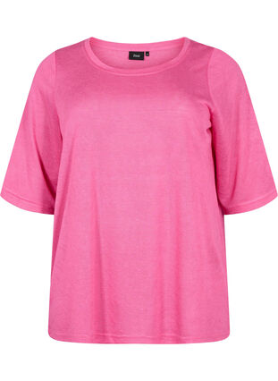 Blouse with 3/4 sleeves, Shocking Pink, Packshot image number 0