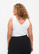 Basic top in rib with v-neckline, Bright White, Model image number 1