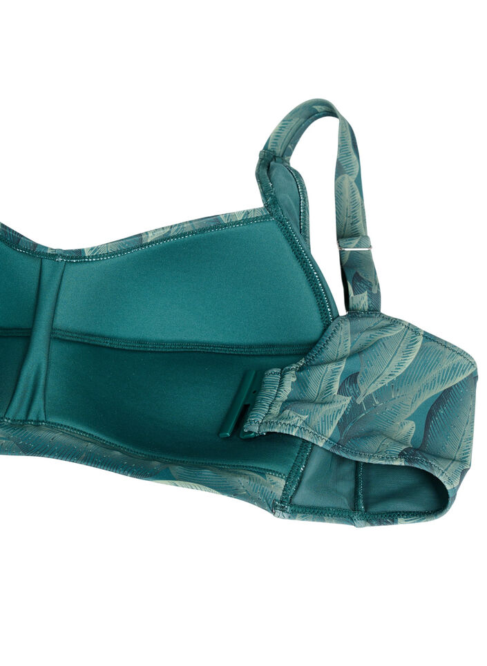 Padded bikini top with print, Green, Packshot image number 3