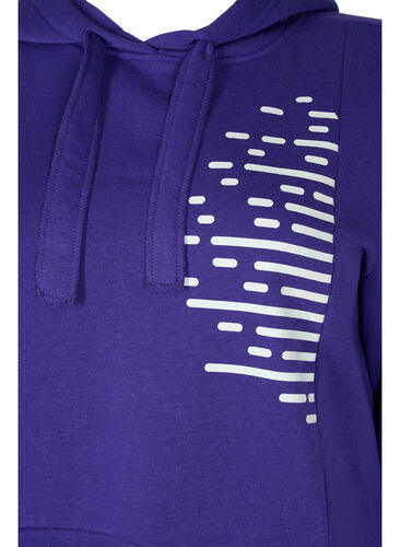 Long sweatshirt with hood and pockets, Deep Blue, Packshot image number 2