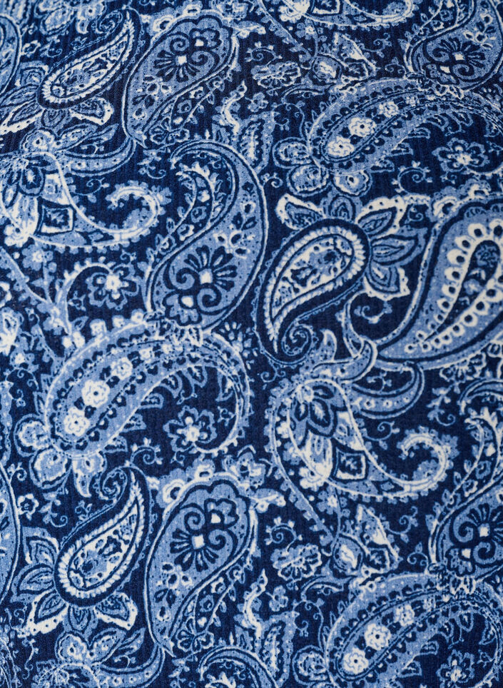 Patterned blouse with short sleeves, Blue, Packshot image number 2