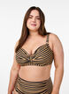 Bikini top with underwire and pattern, Brown, Model image number 0