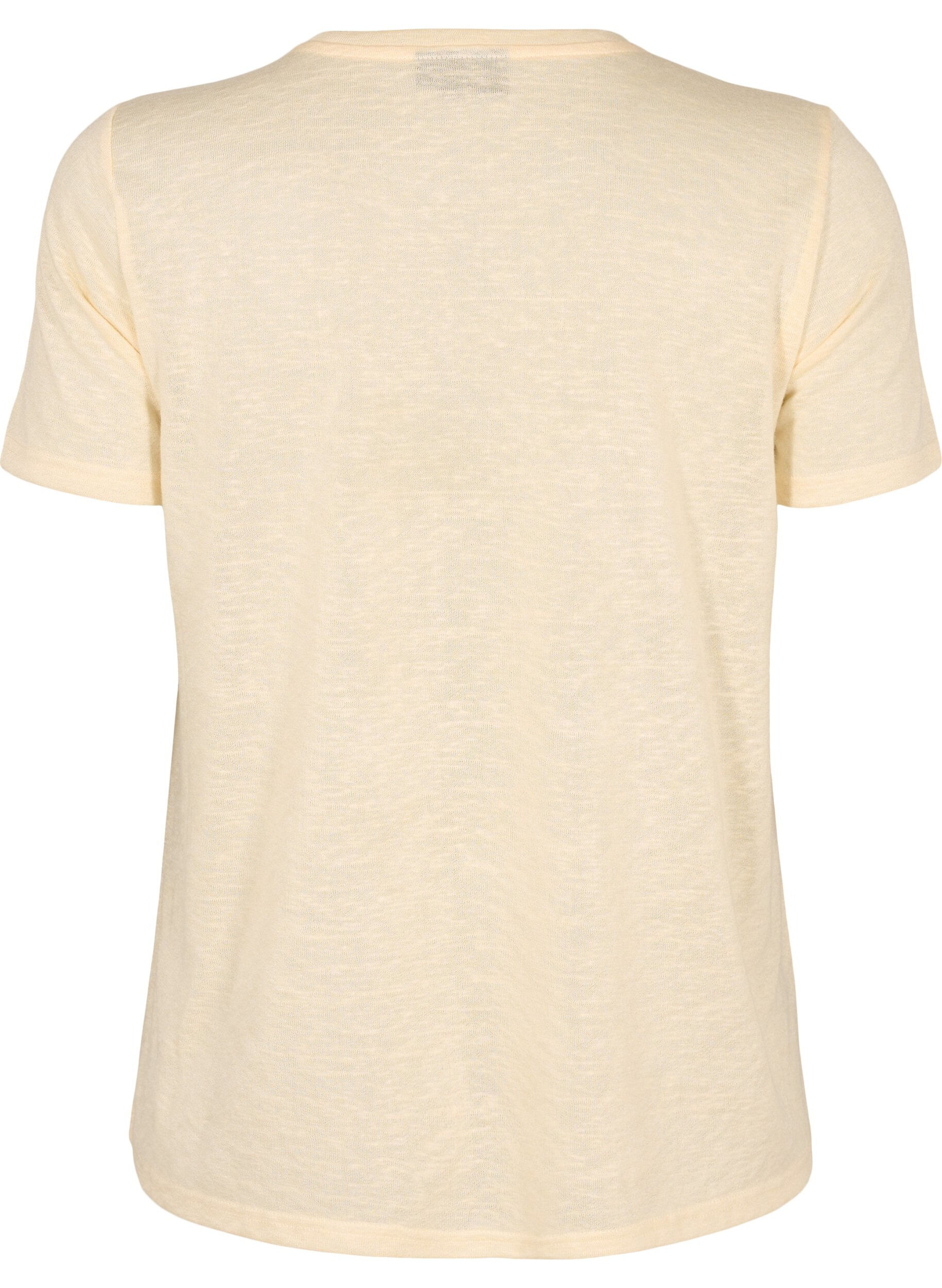 Zizzifashion T-shirt with studs and round neck, Buttercream, Packshot image number 1