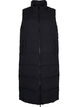 Long vest with high collar and pockets, Black, Packshot image number 0