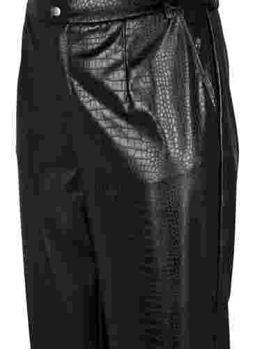 Imitation leather pants with width, Black, Packshot image number 2