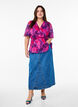 Floral chiffon blouse with short sleeves, Red, Model image number 1