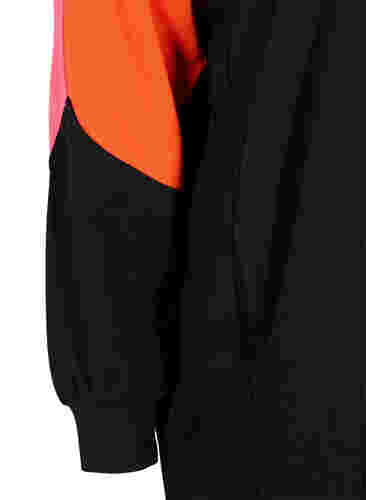 Sweatdress with colorblock and pockets, Black, Packshot image number 3
