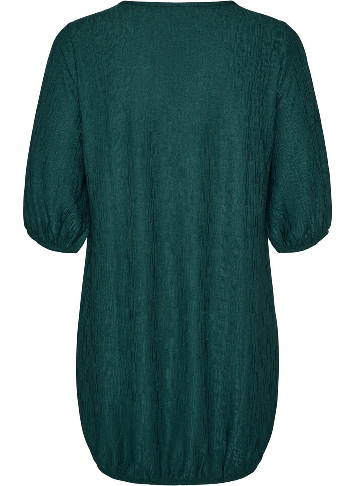 Dress with a balloon shape and structure, Green, Packshot image number 1