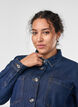 Loose denim shirt with chest pockets, Blue, Model image number 3