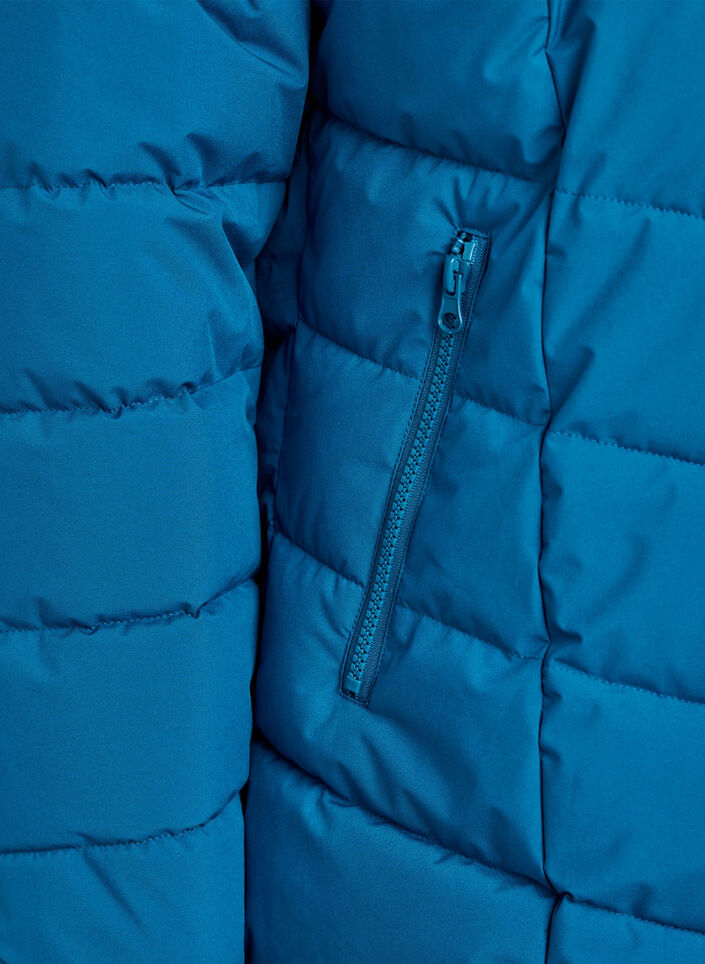 Short puffer jacket with hood, Petrol, Packshot image number 3