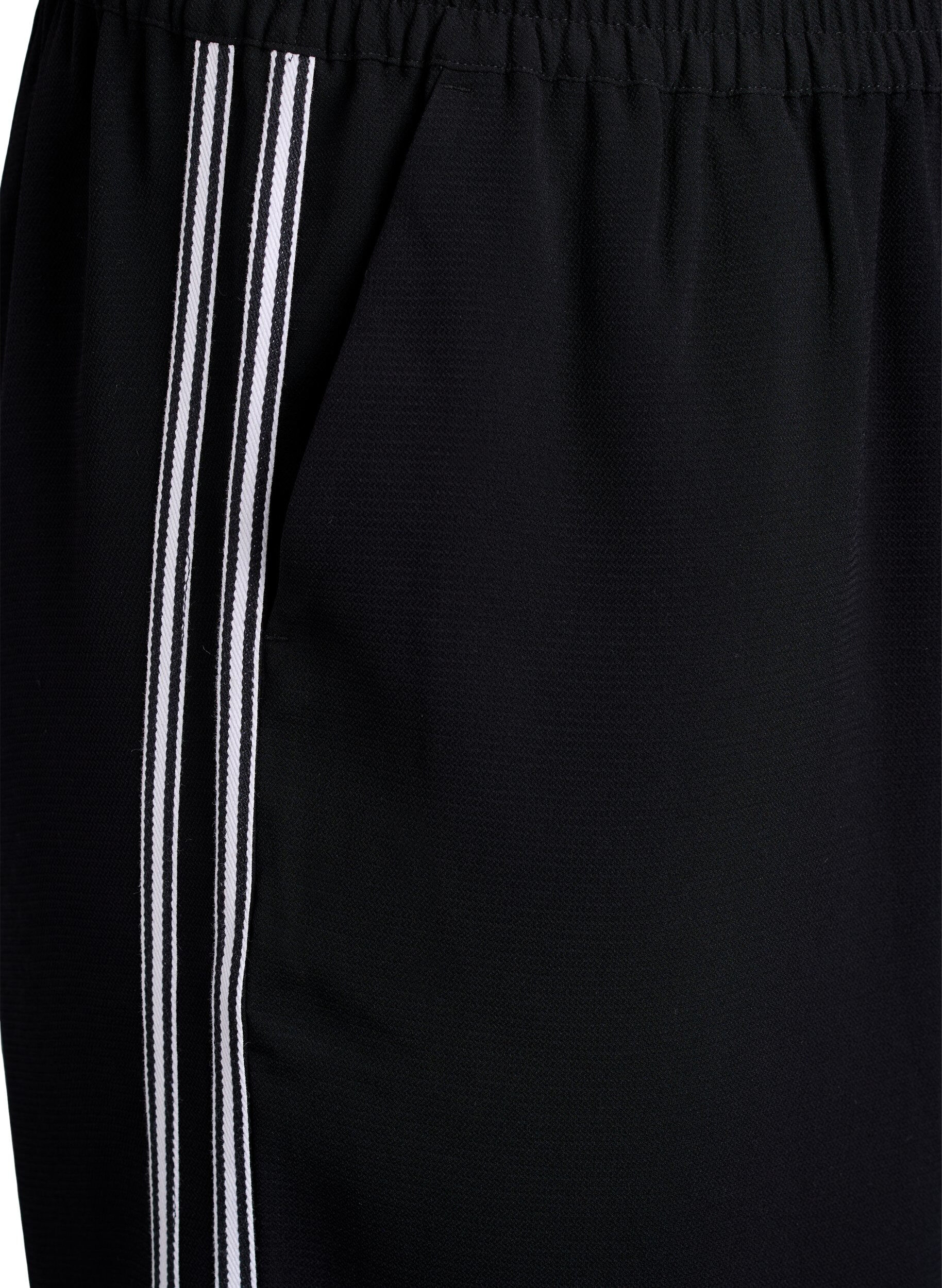 Zizzifashion Straight leg trousers with stripe details, Black, Packshot image number 2
