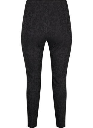 Trousers in viscose with tone-on-tone pattern, Black, Packshot image number 1