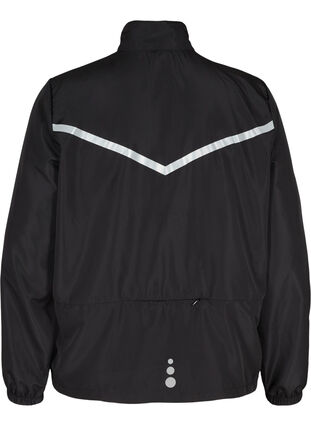 Sporty reflective jacket with zip, Black, Packshot image number 1
