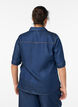 Short-sleeved denim-look lyocell shirt, Blue, Model image number 2