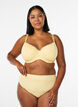 Padded bra with lace and dobby texture, Yellow, Model image number 1
