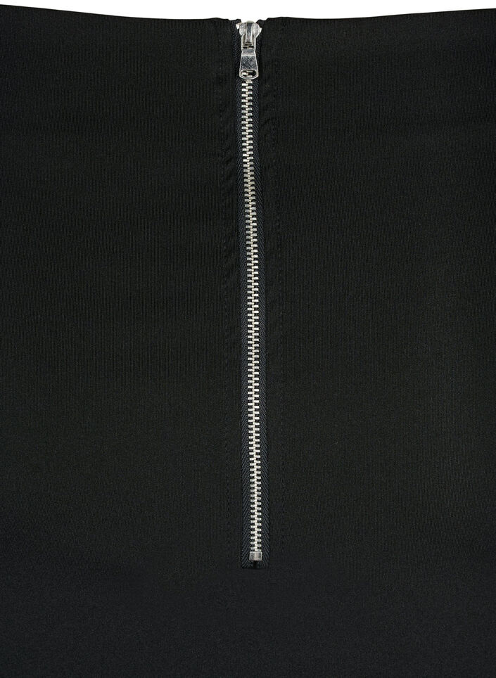 Skirt with slit and slim fit, Black, Packshot image number 3