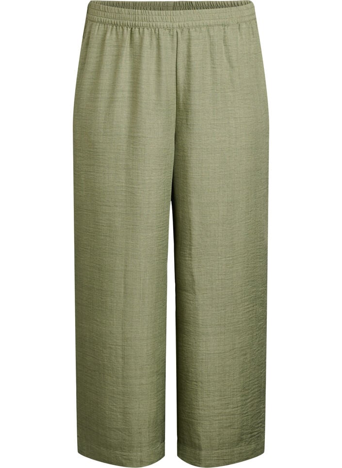Loose trousers with elasticated waistband and pockets, Green, Packshot image number 0