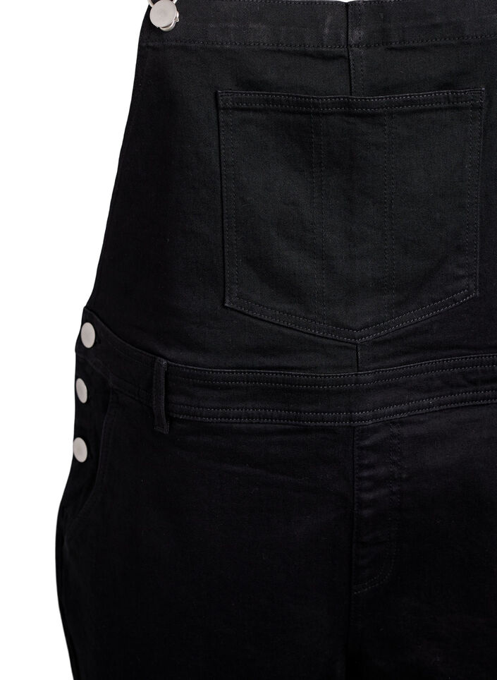Denim overalls shorts, Black, Packshot image number 2