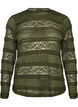 Lace blouse with long sleeves, Green, Packshot image number 0