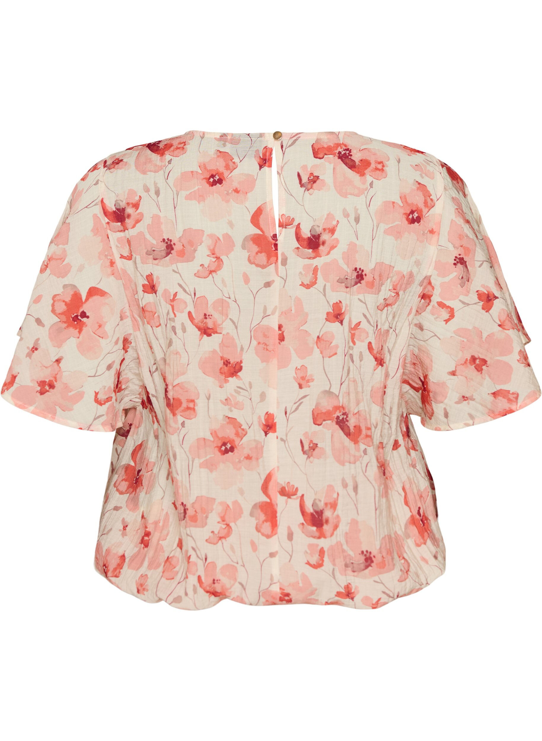 ZizzifashionBlouse with balloon shape and wing sleeves, Coral, Packshot image number 1
