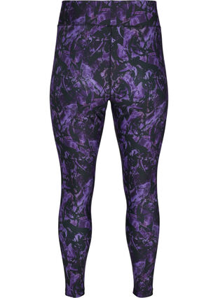 Cropped gym leggings with print, Multi Purple, Packshot image number 1