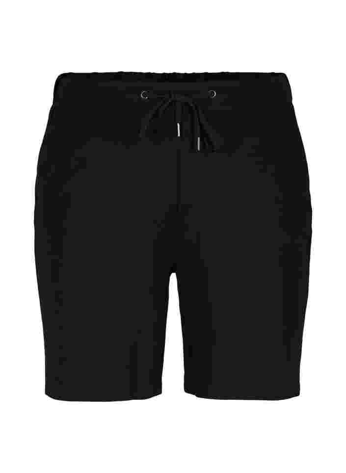Loose shorts with drawstring and pockets, Black, Packshot image number 0