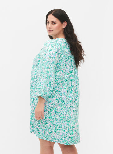 Dotted viscose tunic, Green Dot, Model image number 1