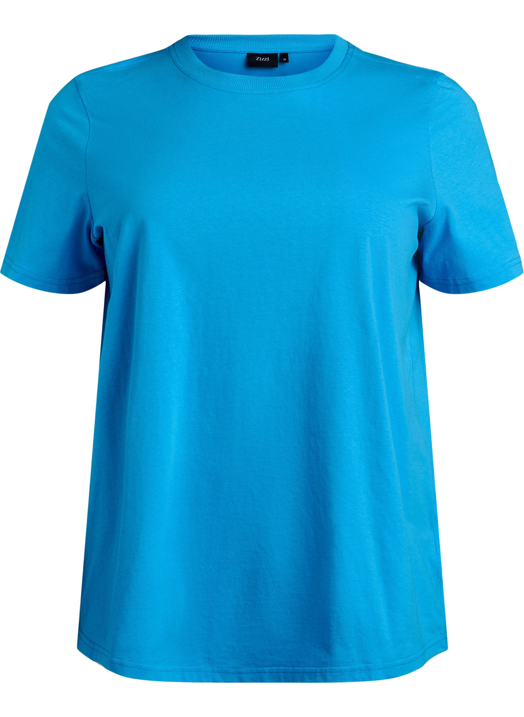 Basic cotton T-shirt with round neck