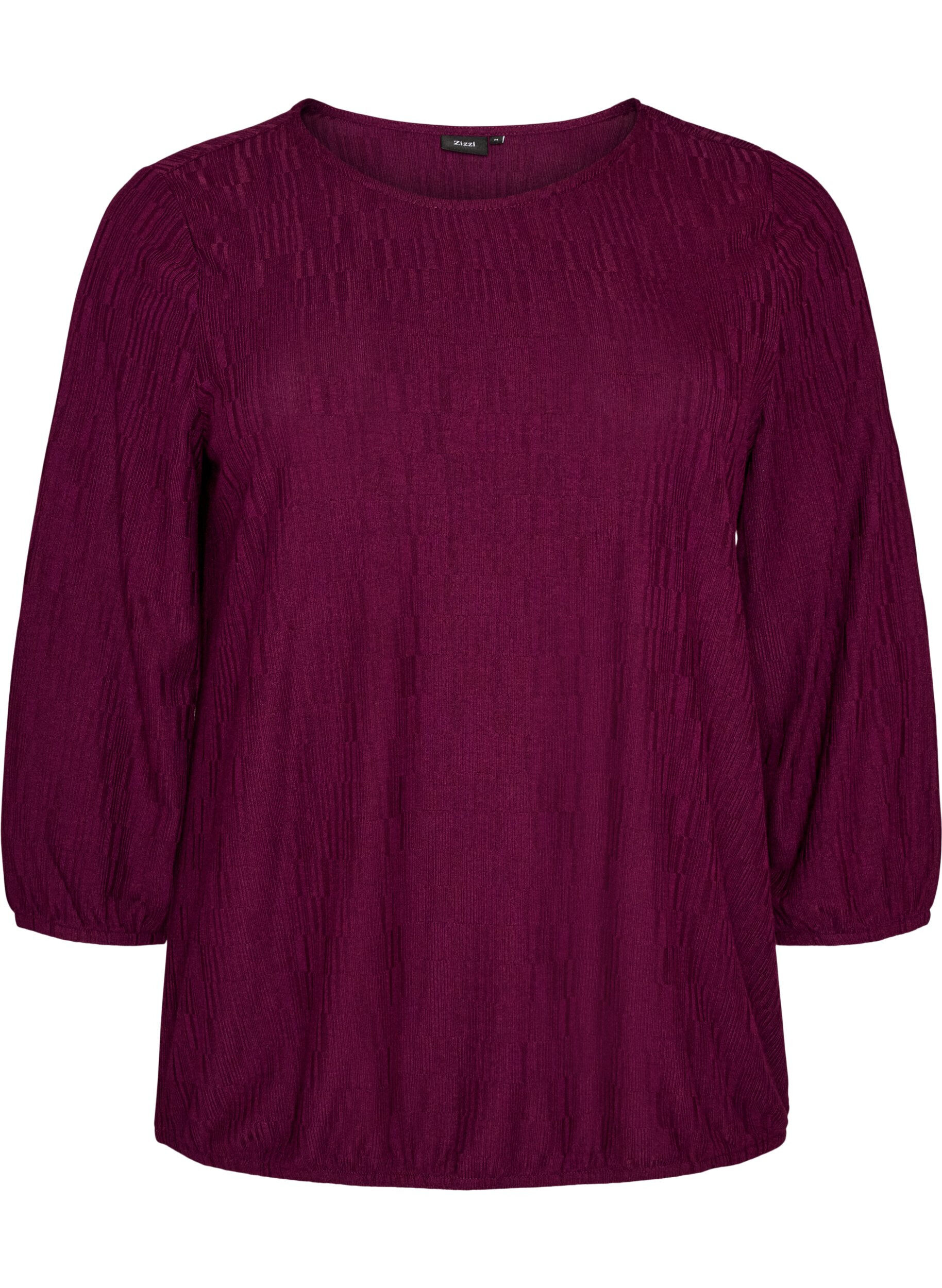 Blouse with texture and 3/4 sleeves