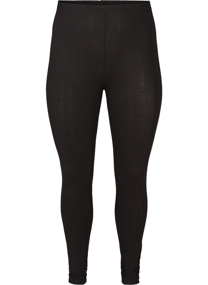 Basic viscose leggings, Black, Packshot