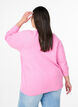 Knitted blouse with flowers and 3/4 sleeves, Begonia Pink Mel., Model image number 1