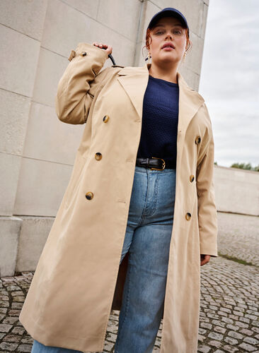 Trench coat with pockets and belt, Nomad, Image image number 0
