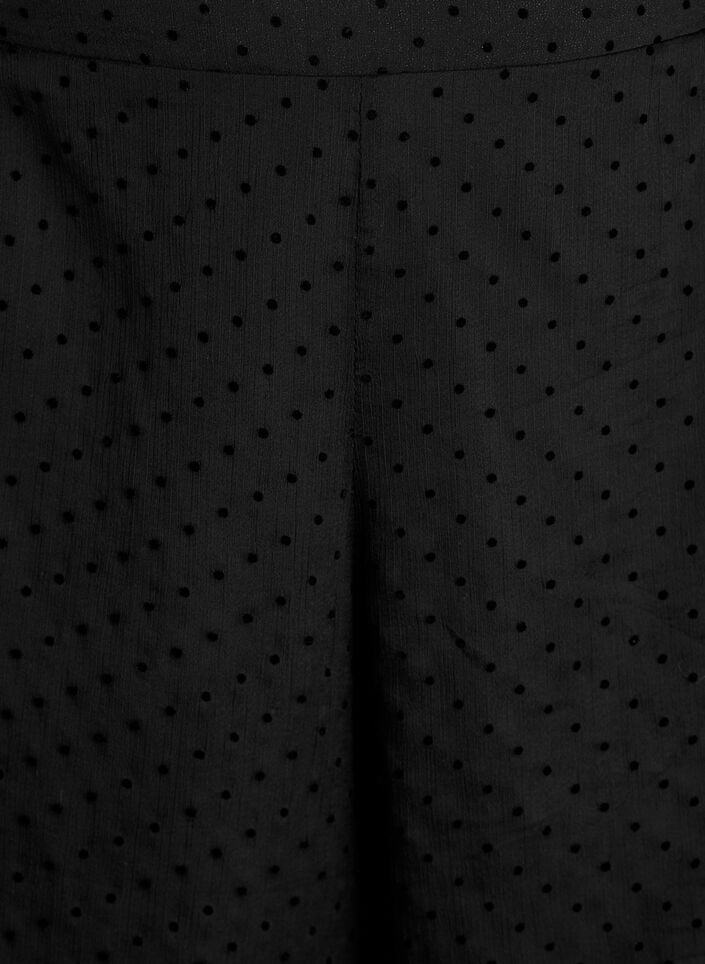 Loose chiffon trousers with dots, Black, Packshot image number 2