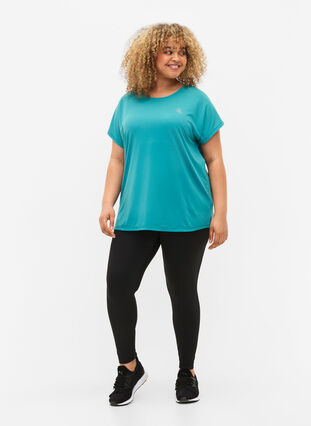 Short sleeved workout t-shirt, Green-Blue Slate, Model image number 2