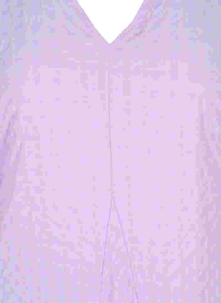 Crepe dress with v-neck and balloon sleeves, Lavendula, Packshot image number 2