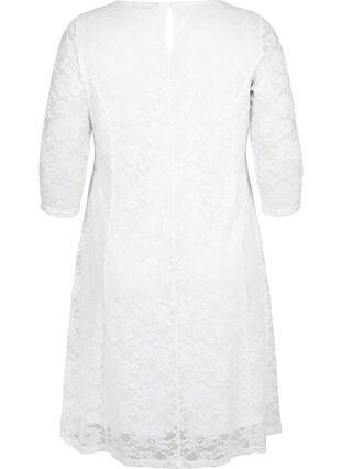 Lace dress with 3/4 sleeves, White, Packshot image number 1